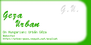 geza urban business card