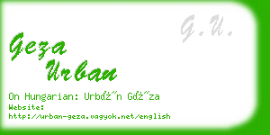geza urban business card